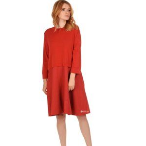 COS Mini Sweater Dress Long Sleeve Knit Red Small